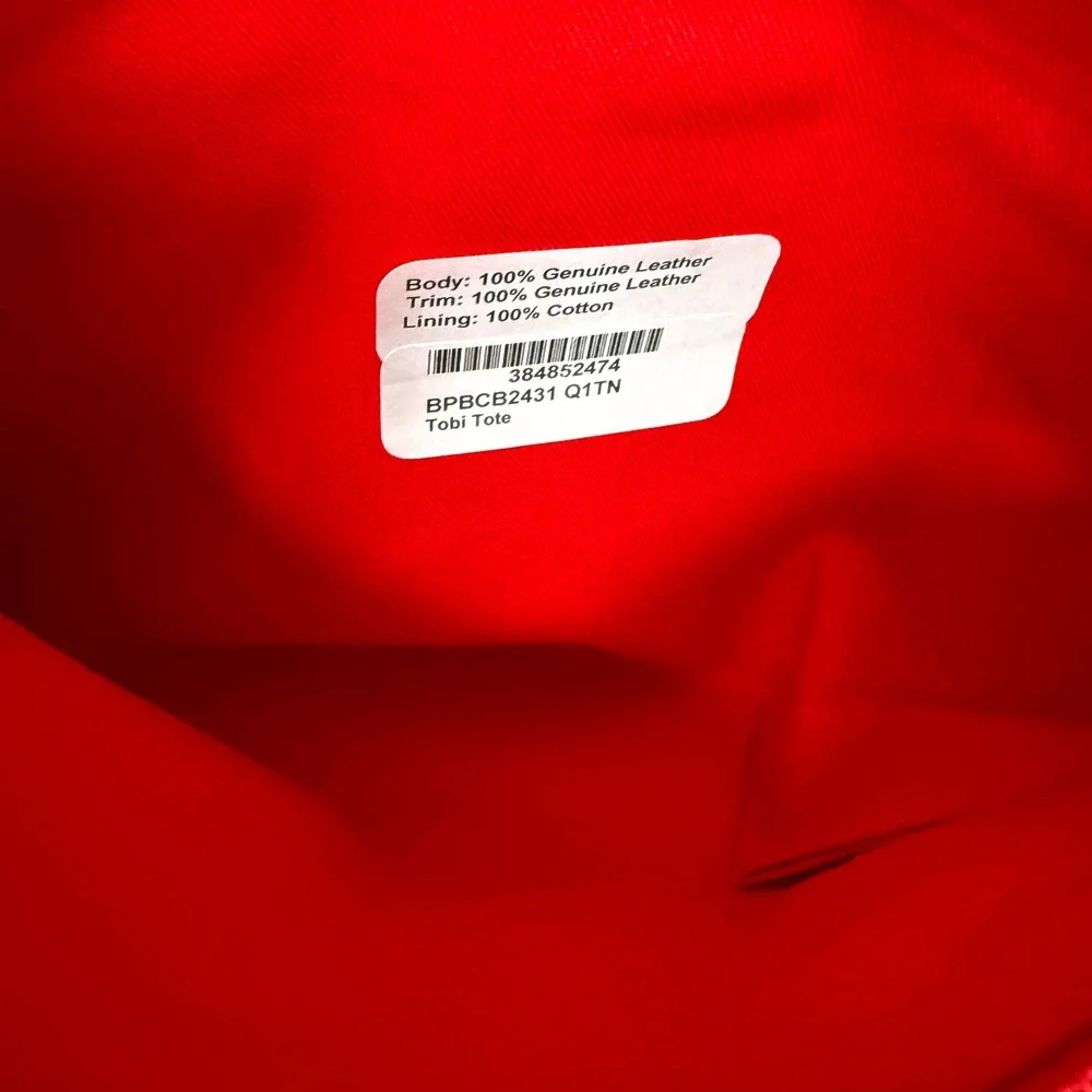 Dooney & Bourke Tobi Tote Bag Red Navy Pebble Leather Colorblock Inner Pocket
